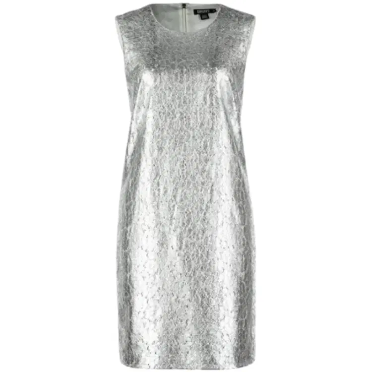 DKNY Metallic Lace Knee Length Tree-Hover-Image