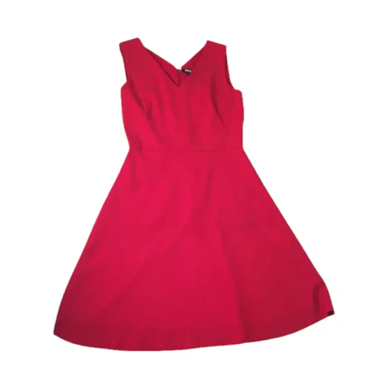 DKNY Red V Kneck Flare Dress