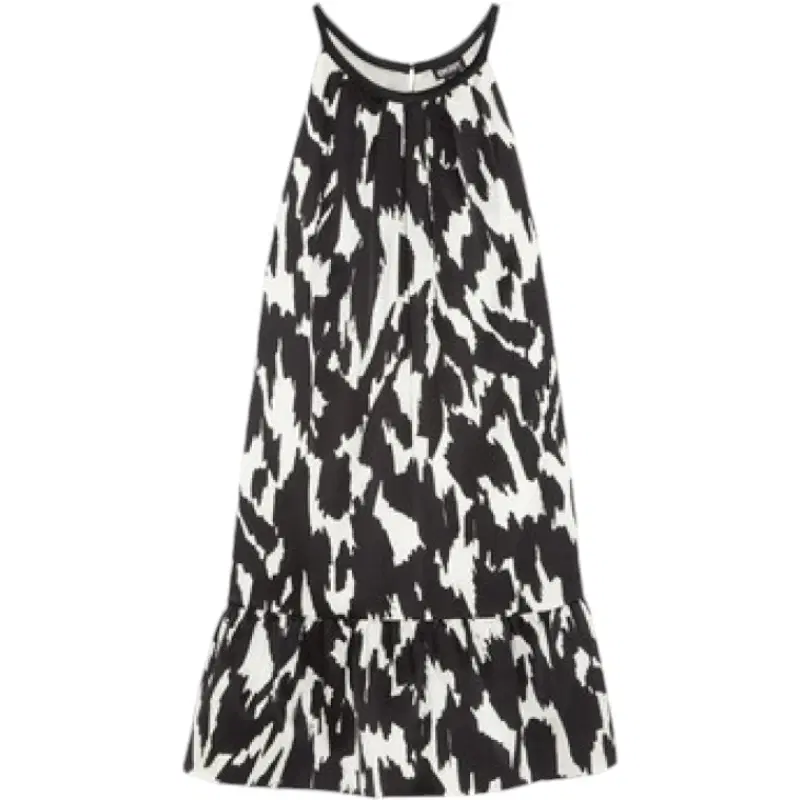 DKNY Black and White Halter Dress