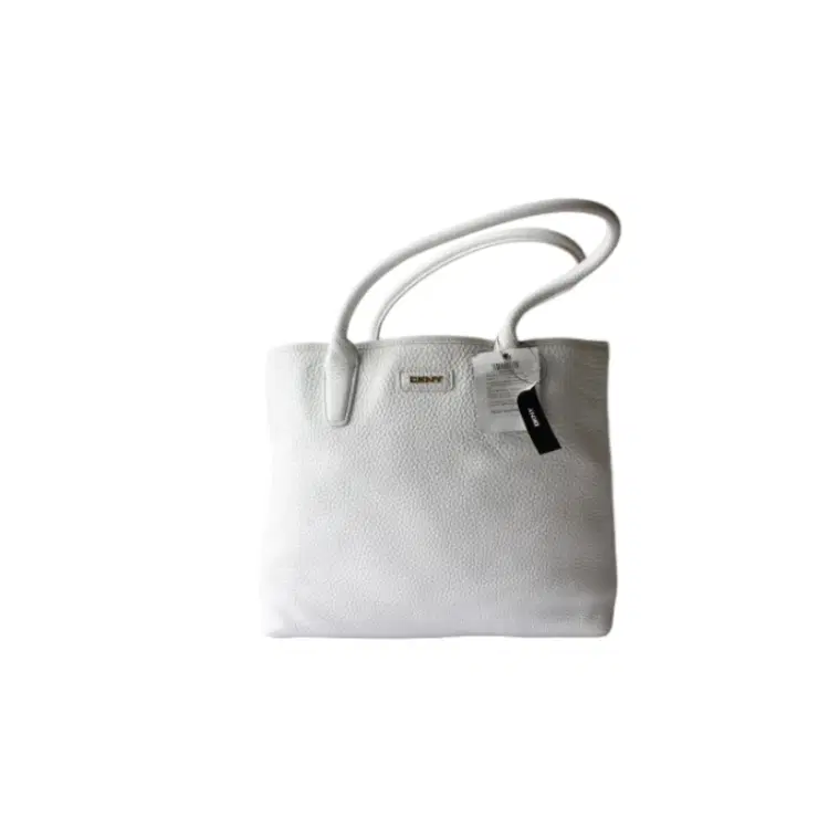 DKNY White Grained Leather Tote-Hover-Image