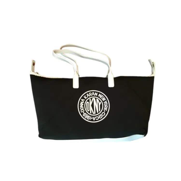 DKNY Black and White Neoprene Tote-Hover-Image