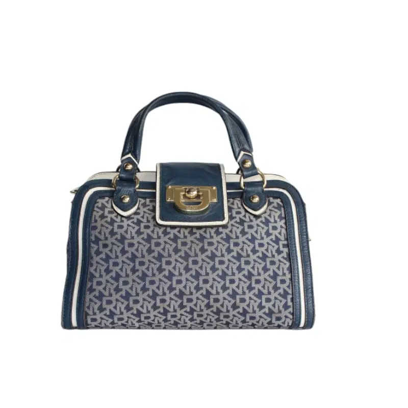 DKNY Monogram Blue & White Top Handle Bag