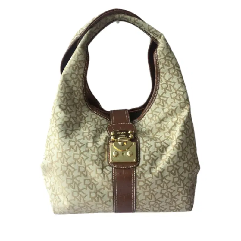 DKNY Monogram Beige Shoulder Bag