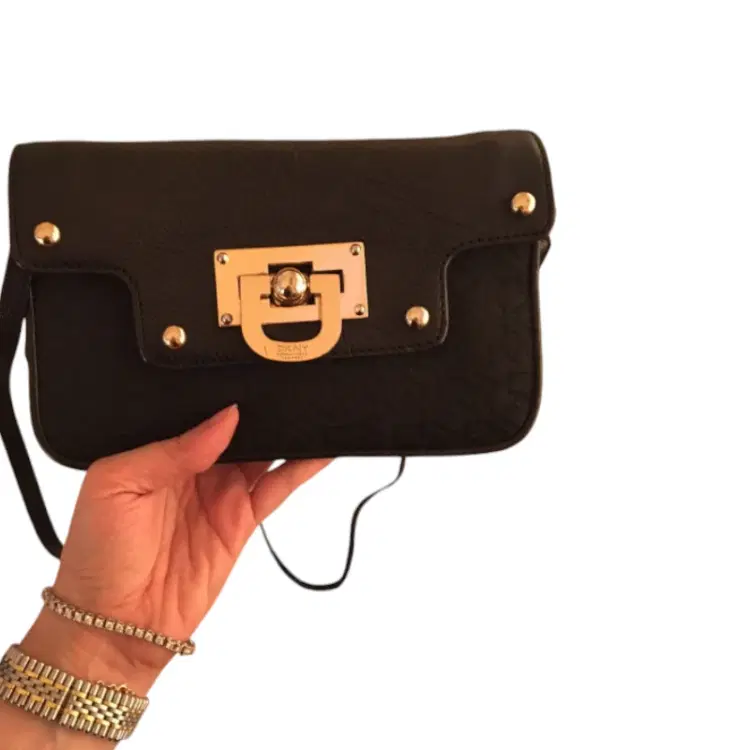 DKNY Black Heritage Leather Clutch-Hover-Image
