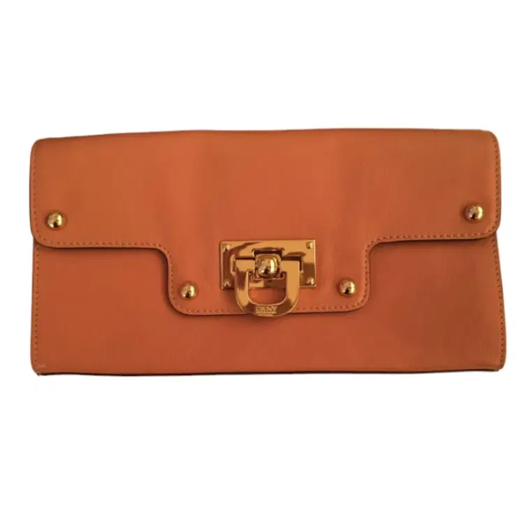 DKNY Blush Heritage Leather Clutch-Hover-Image