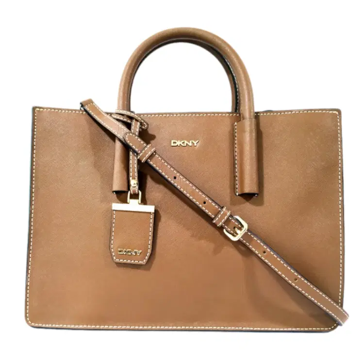 DKNY Bryant Park Tan Saffiano Leather Tote-Hover-Image