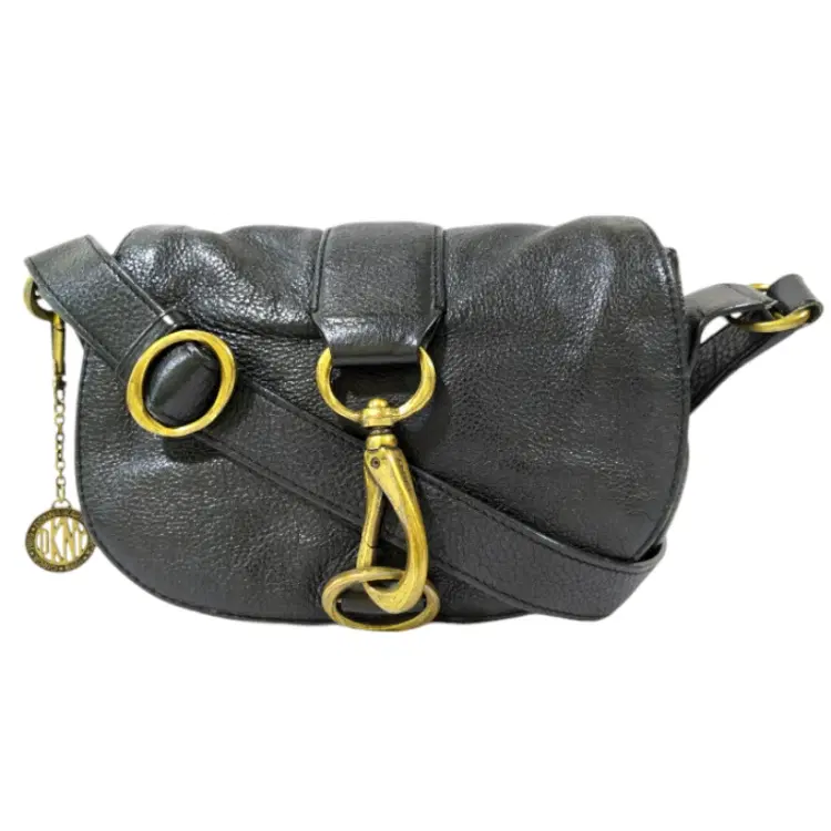 DKNY Flap Black Leather Crossbody Bag-Hover-Image