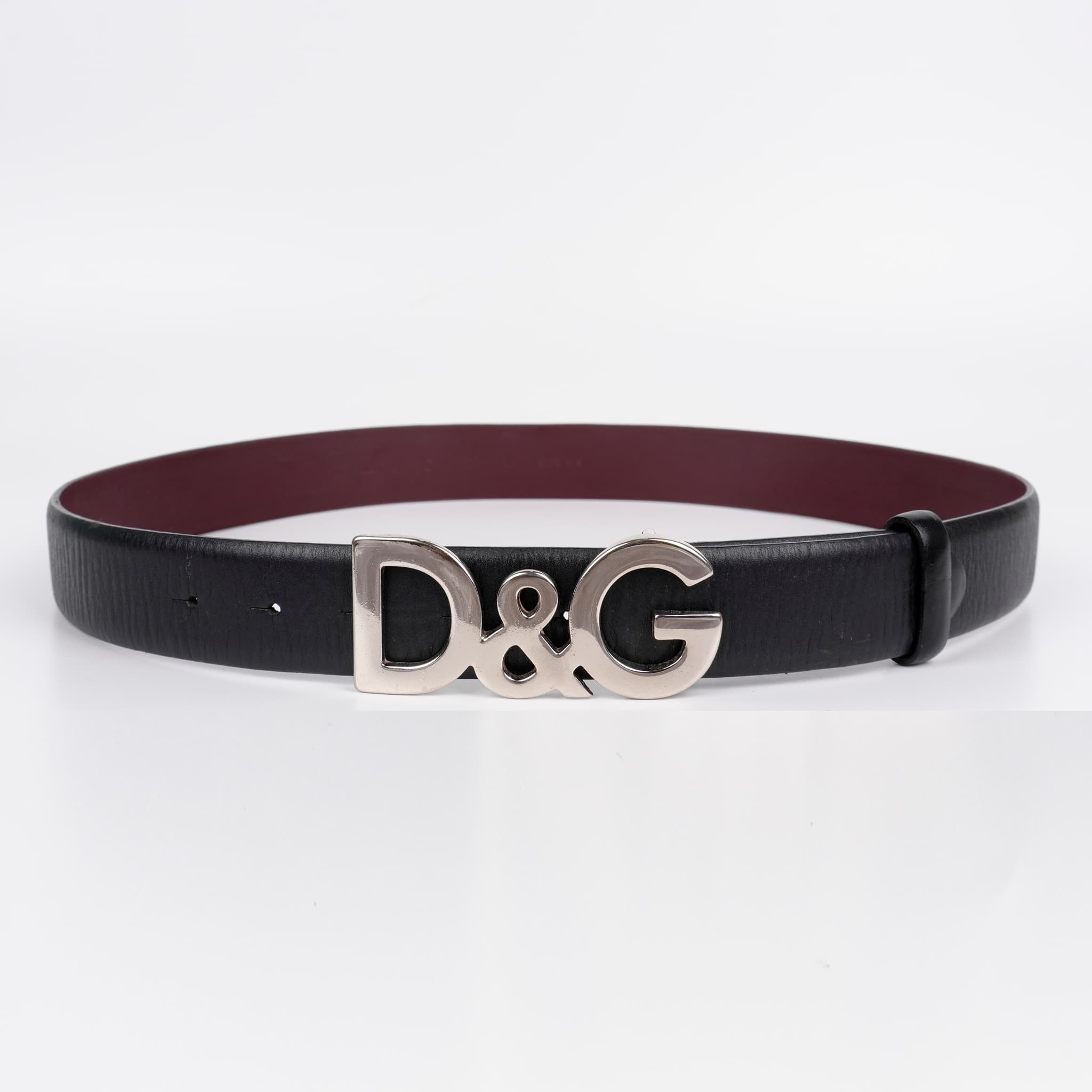 Dolce & Gabbana D&G Initials Black Leather Belt