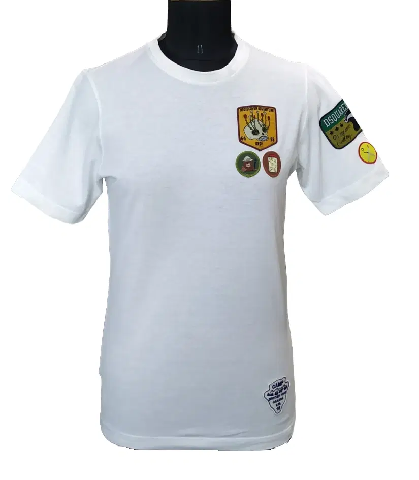 Dsquared2 White Cotton Patch T-Shirt