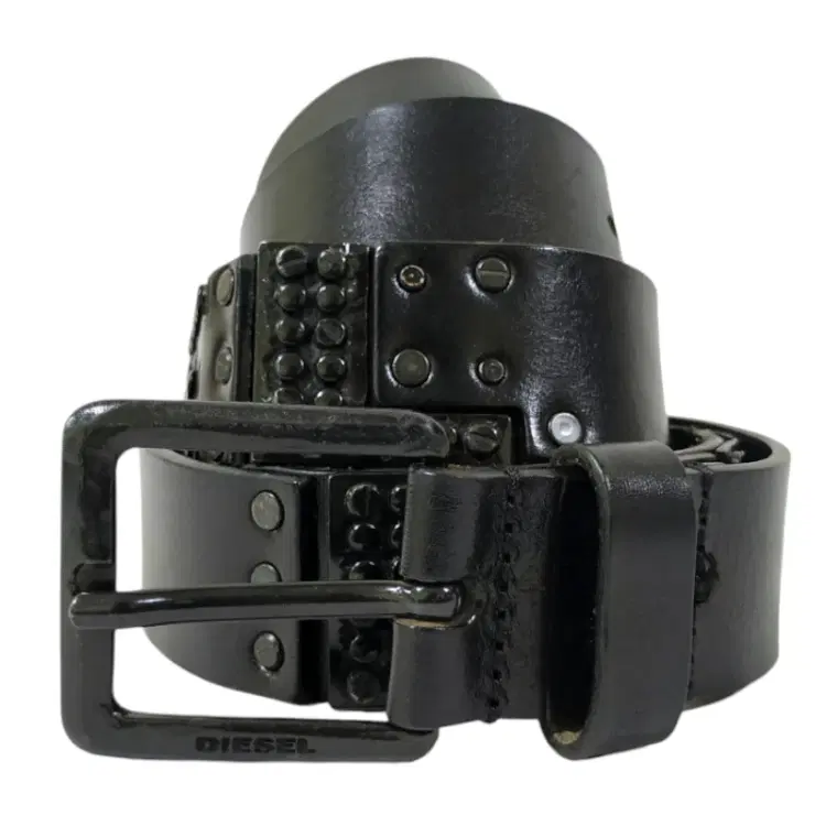 Diesel Studded Black Leather Belt-Hover-Image