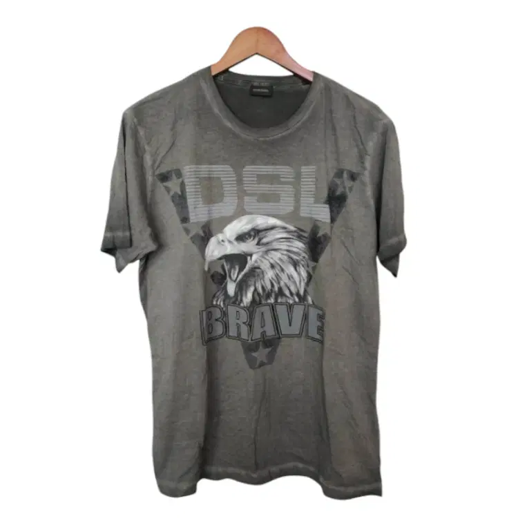 Diesel Crewneck DSL Brave Eagle Print T-Shirt-Hover-Image