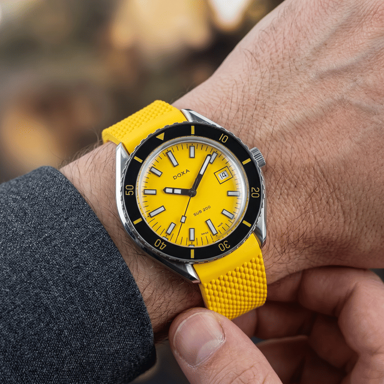 Doxa SUB 200 Divingstar 42 MM Yellow Dial Steel Automatic Watch-Hover-Image