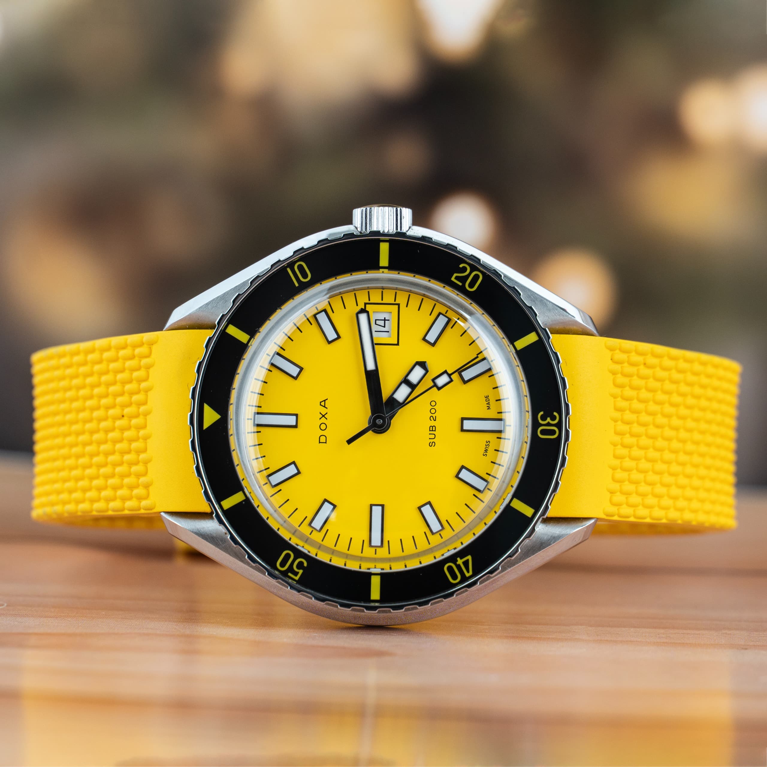 Doxa SUB 200 Divingstar 42 MM Yellow Dial Steel Automatic Watch