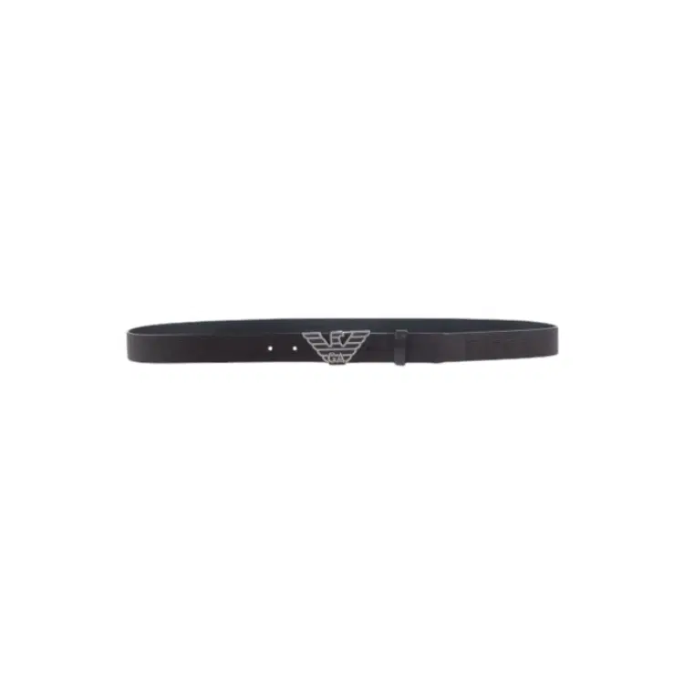 Emporio Armani Black Belt with Logo-Hover-Image