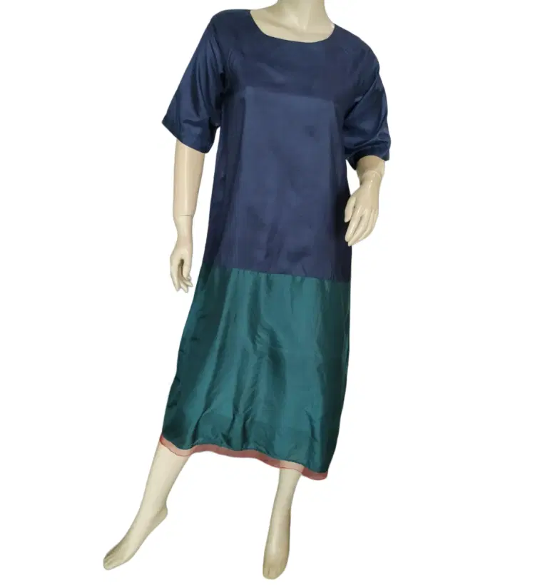 Eka Navy Blue & Teal Dress-Hover-Image