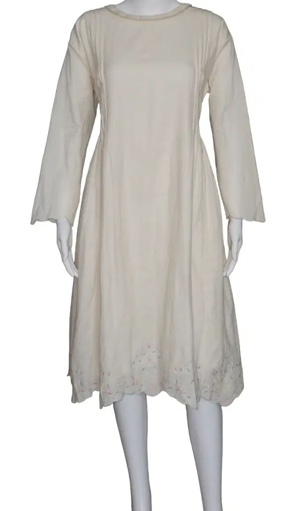 Eka Round Neck White Dress