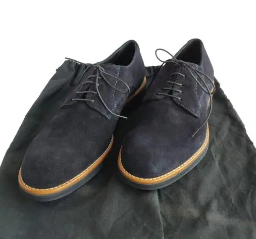 Ermenegildo Zegna Men's Blue Lace-Up Suede Derby Shoes Size / 7 EEE