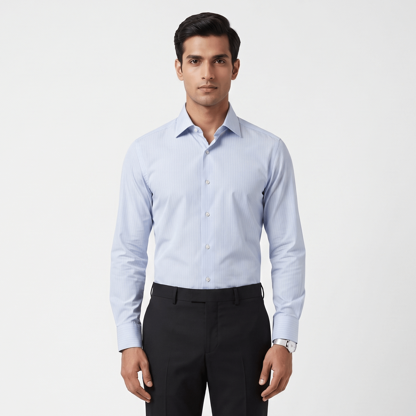 Size M - Ermenegildo Zegna White Striped Shirt