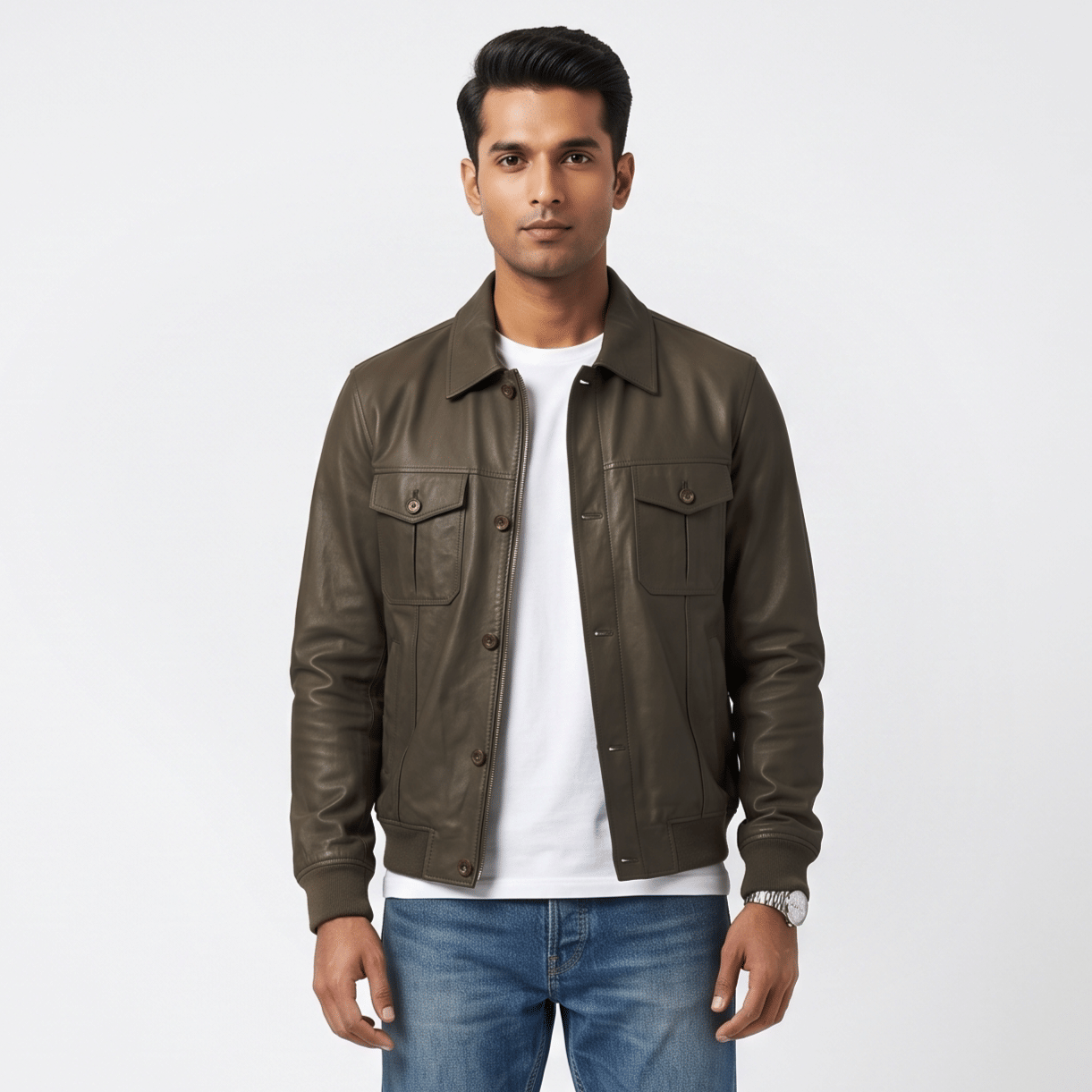 Size 52 - Ermenegildo Zegna Brown Leather Jacket