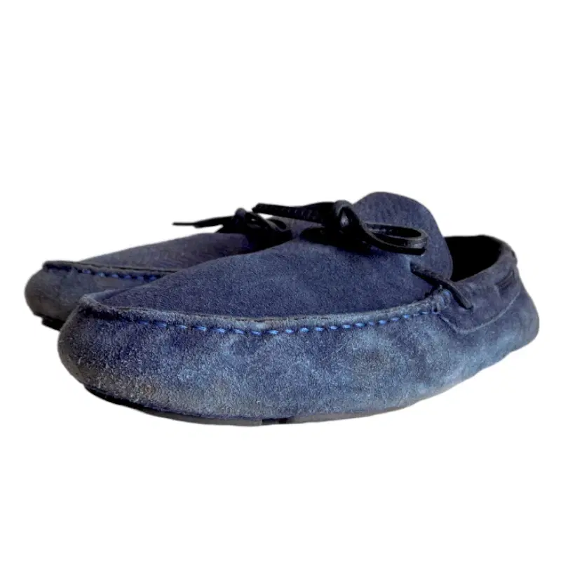 Ermenegildo Zegna Blue Suede Driving Loafers