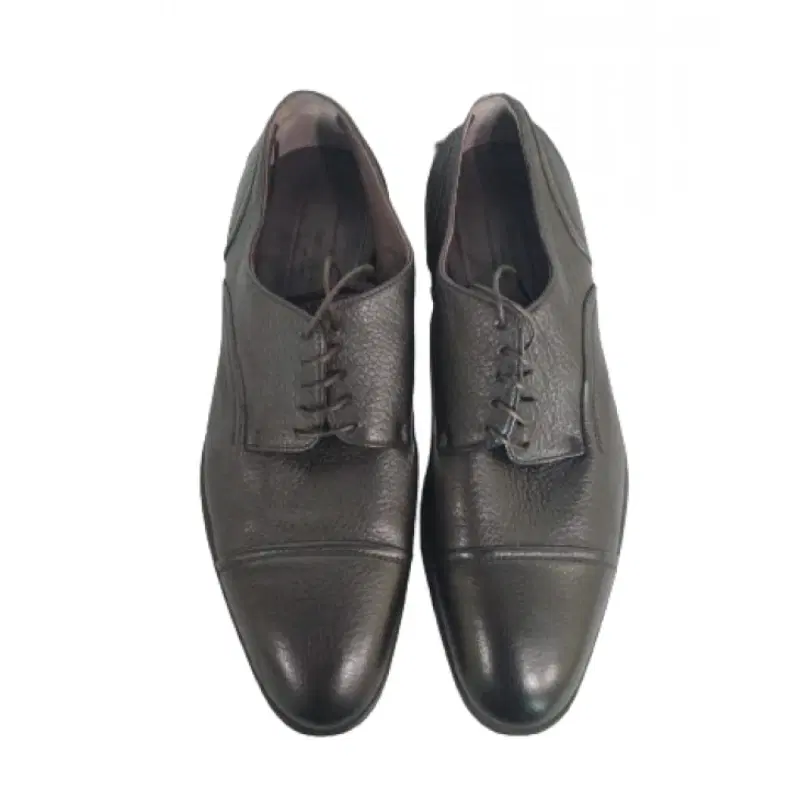Ermenegildo Zegna Black Avenue Flex Leather Derby Shoe