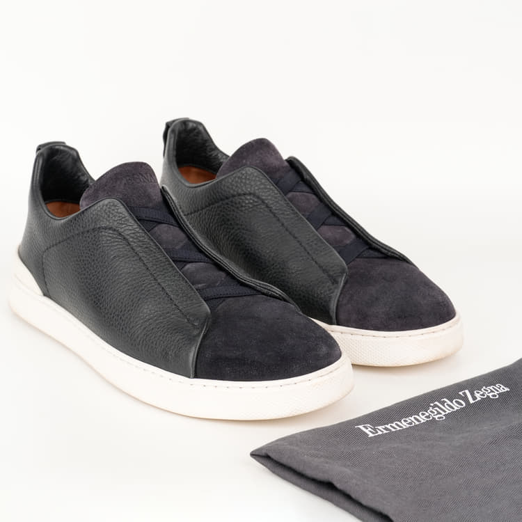 Size 8 - Zegna Pelletessuta Triple Stitch Low-Top Slip-On Sneakers-Hover-Image