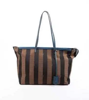 Fendi Pequin Stripe Canvas Roll Tote-Hover-Image