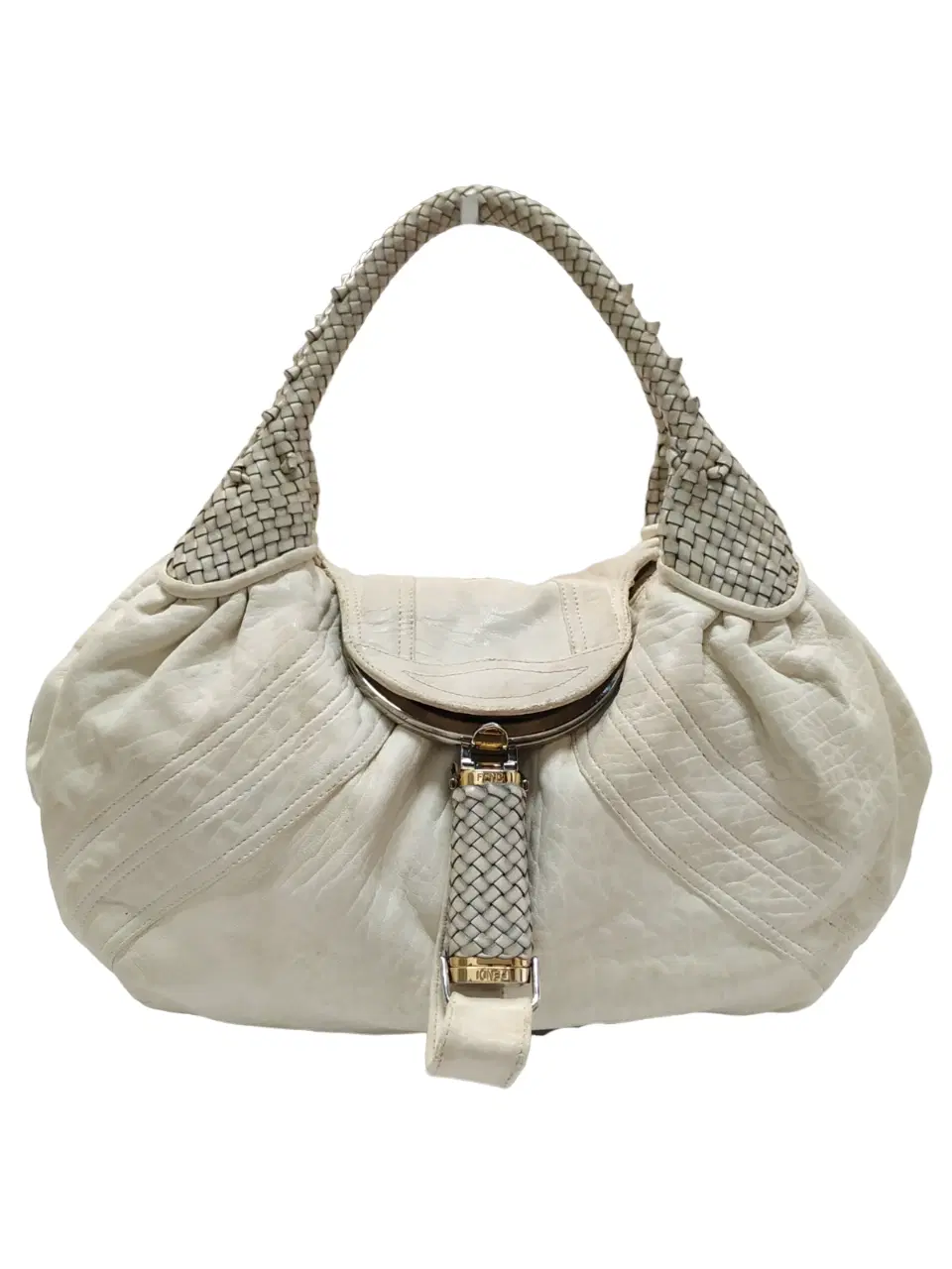 Fendi White Nappa Leather Spy Bag