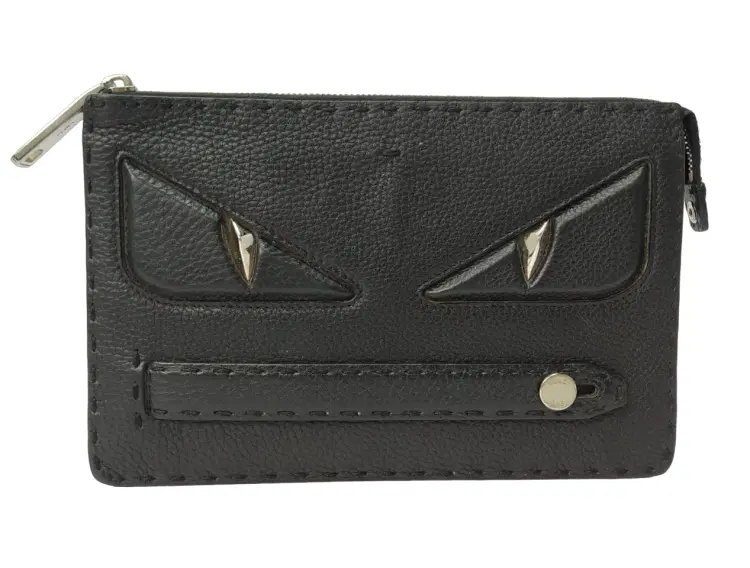 Fendi Monster Eyes Leather Clutch-Hover-Image