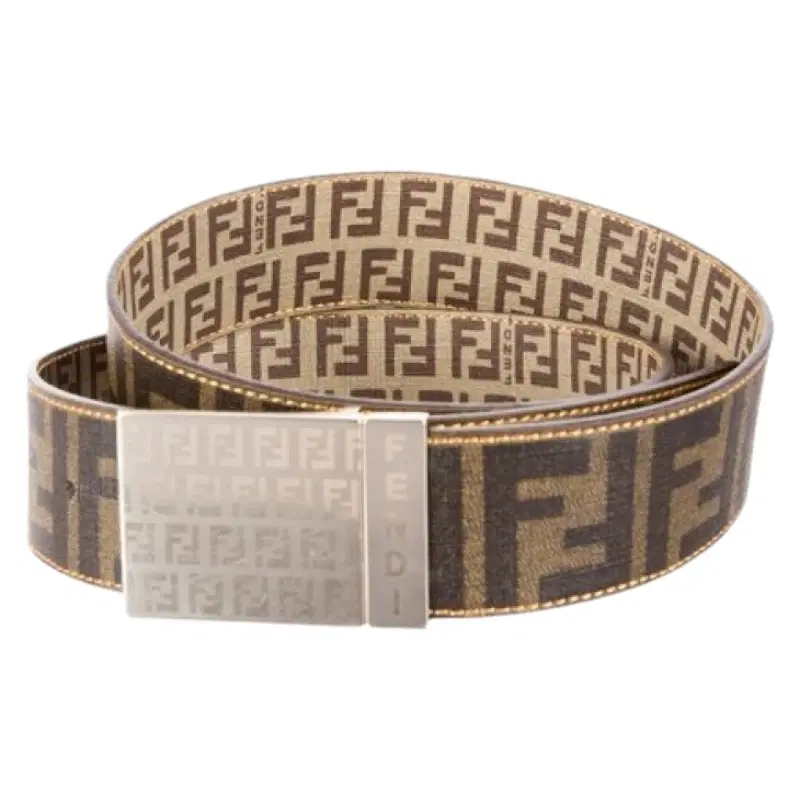 Fendi Zucca Monogram Gold Buckle Belt