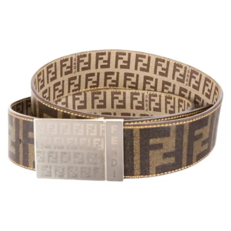 Fendi Zucca Monogram Gold Buckle Belt-Hover-Image