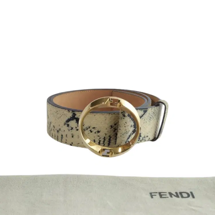 Fendi Exotic Leather Round FF Buckle Belt-Hover-Image
