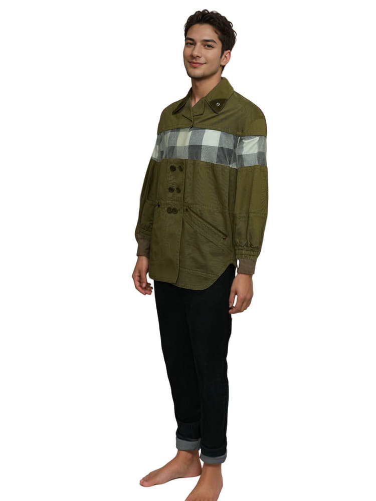 Fendi Brown Cotton With Suede Leather Jacket, Size 42-Hover-Image