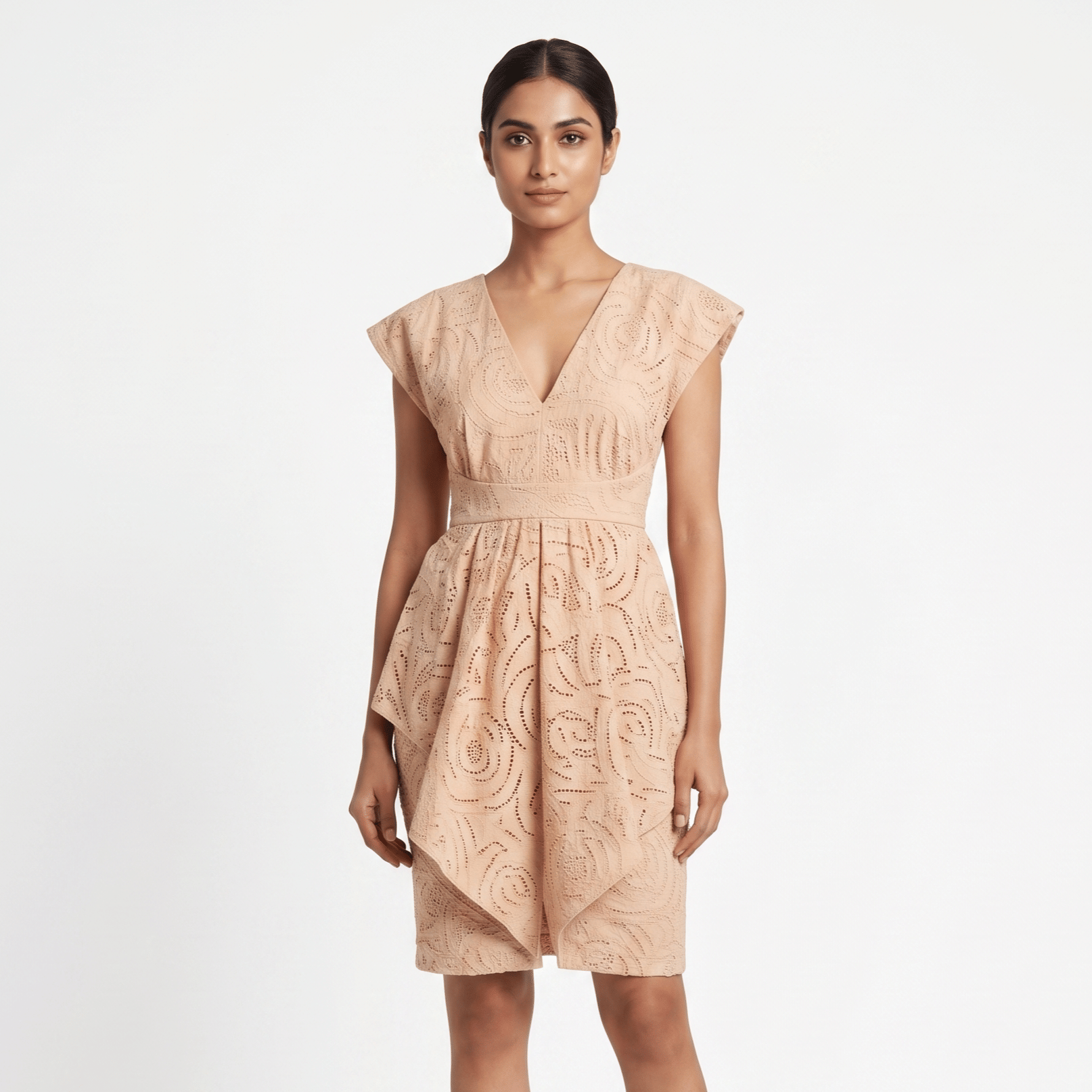 Fendi V neck peplum dress