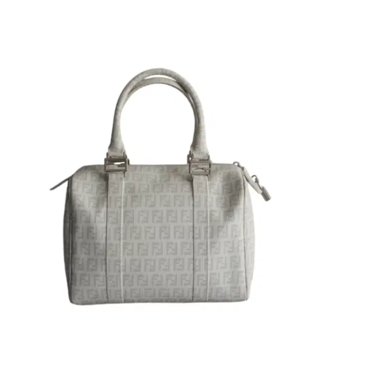 Fendi White Zucca Spalmati Boston Bag-Hover-Image