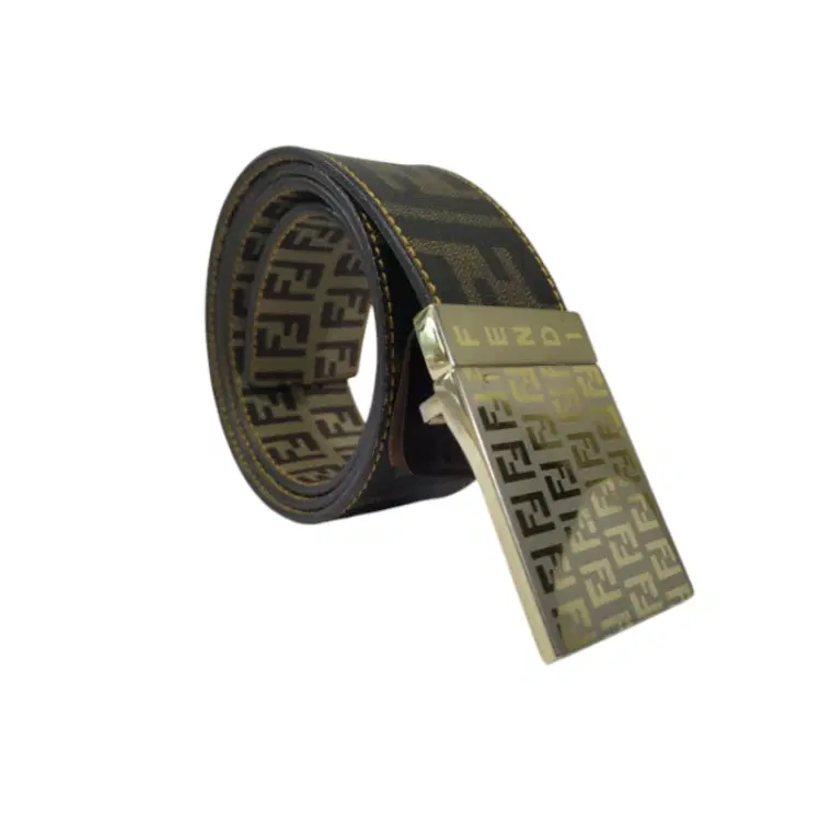 Fendi Zucca Monogram Gold Buckle Belt-Hover-Image
