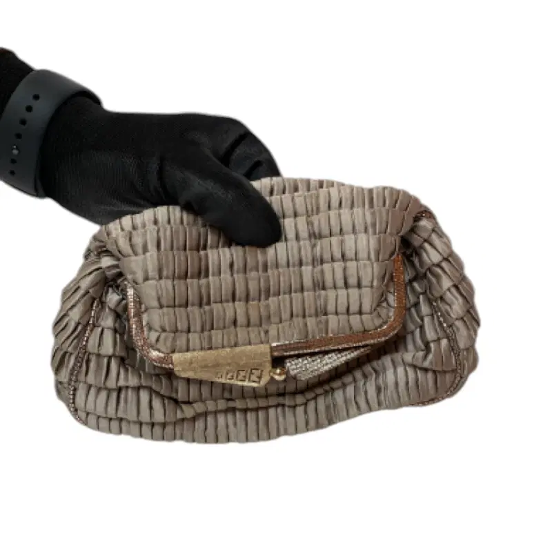 Fendi Borderline Satin Clutch