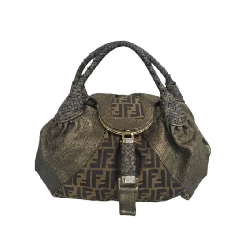 Fendi Tobacco Zucca Canvas And Leather Spy Bag