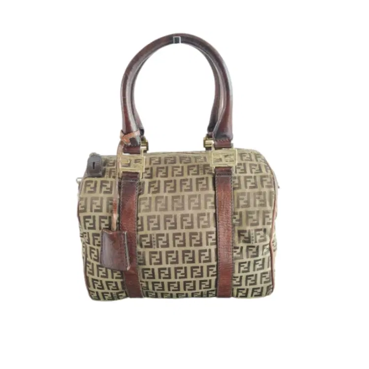 Fendi Zucchino Canvas Small Boston Bag-Hover-Image