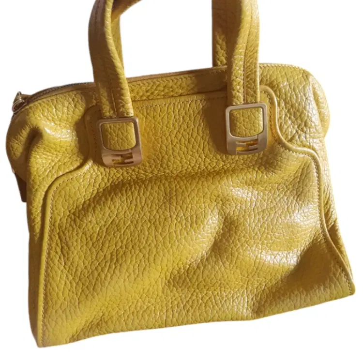 Fendi Chameleon Yellow Pebbled Leather Satchel-Hover-Image