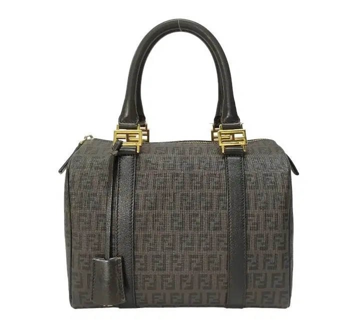 Fendi Brown Zucchino Coated Canvas and Leather Forever Bauletto Boston Bag-Hover-Image