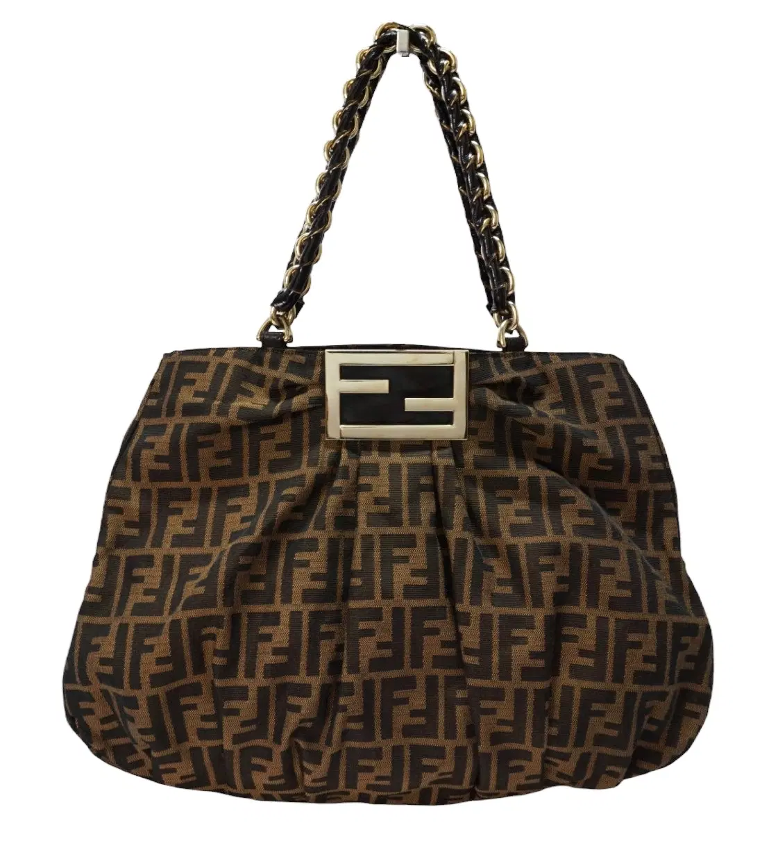 Fendi Zucca Canvas Monogram MIA Shoulder Bag