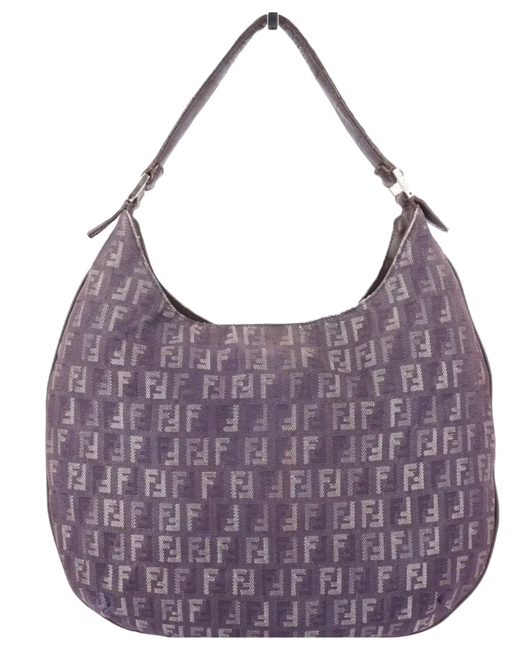 Fendi Zucchino Fabric and Leather Hobo Bag