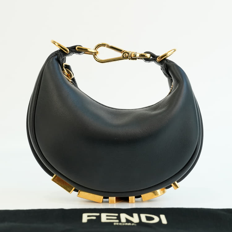 Fendigraphy Nano Black Leather Charm-Hover-Image