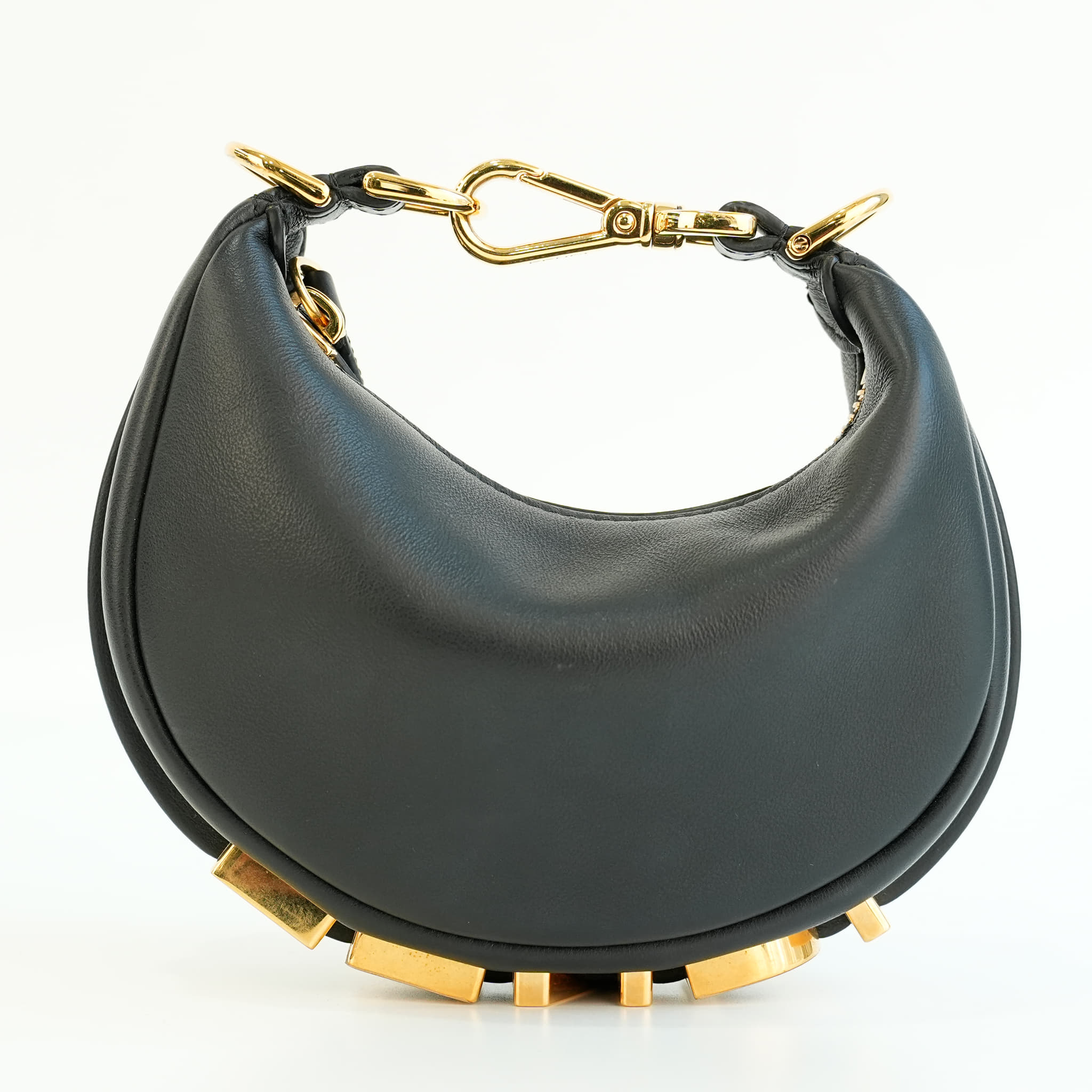 Fendigraphy Nano Black Leather Charm