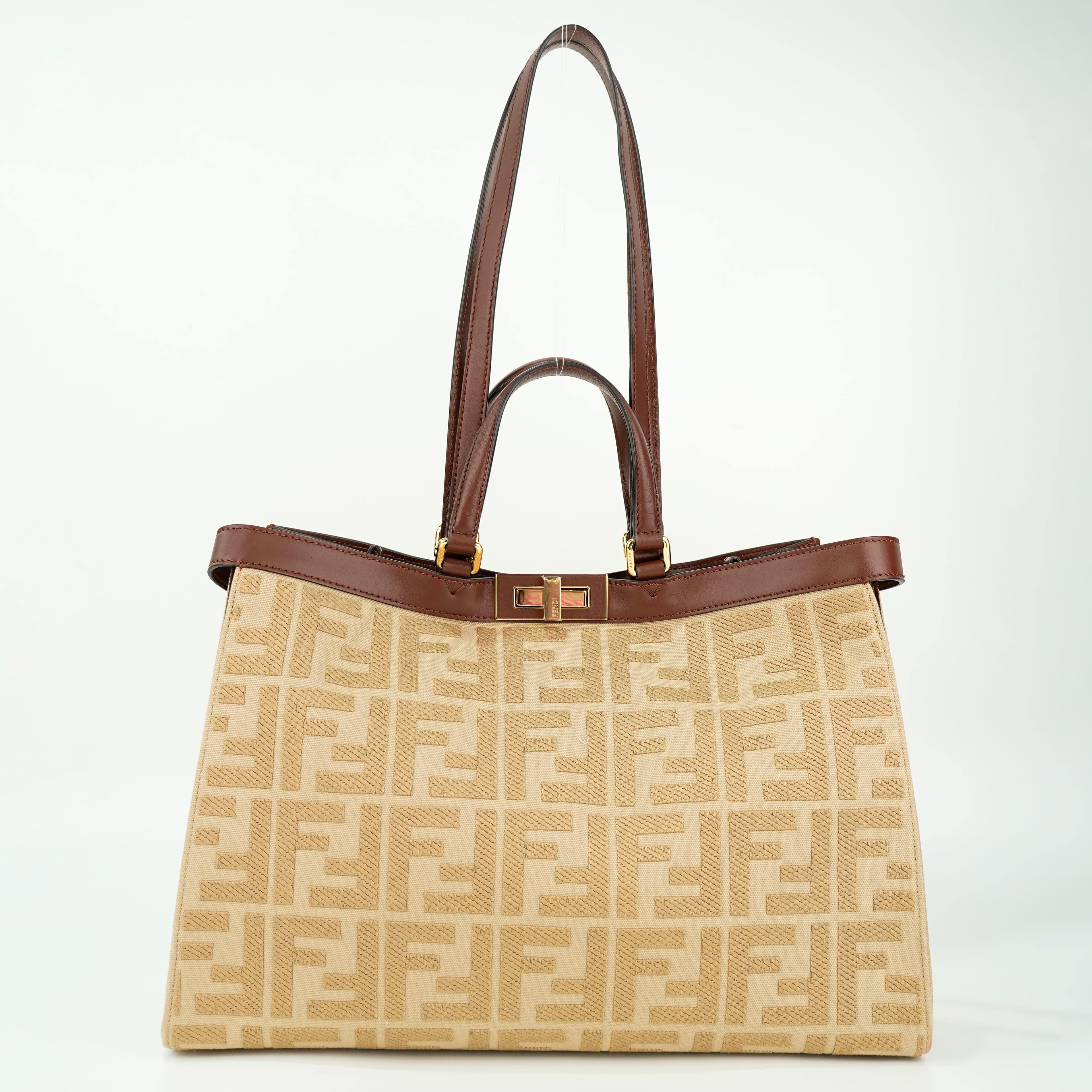 Fendi Canvas FF Embroidered Peekaboo X Medium Bag