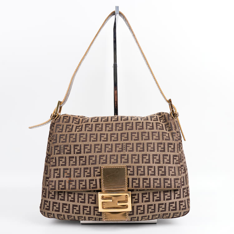 Fendi Brown Zucca Canvas Baguette Bag-Hover-Image