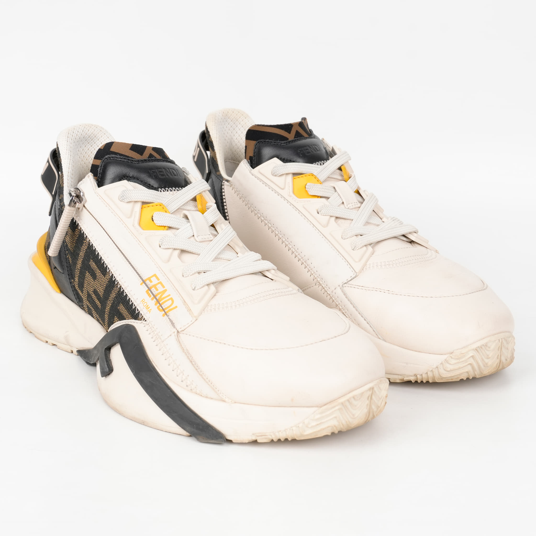UK 7 - Fendi Men's Flow Color-Block Low-Top Sneakers