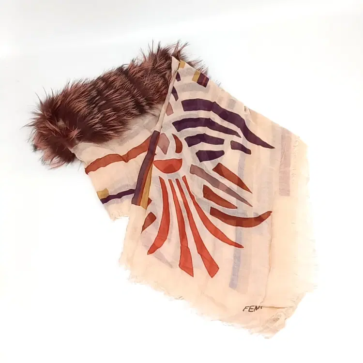 Fendi fur-trimmed shawl and scarf-Hover-Image