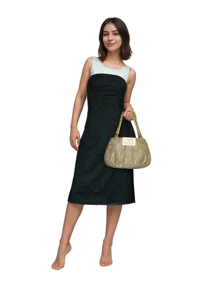 Fendi Metallic Gold Pink Zucca Tote-Hover-Image